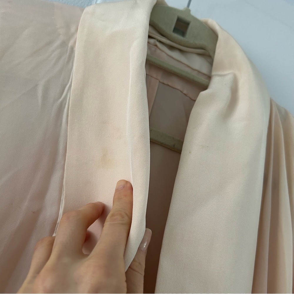VINTAGE Solid Peach Kimono Bat Wing Sleeve Robe o/s - Picture 10 of 10